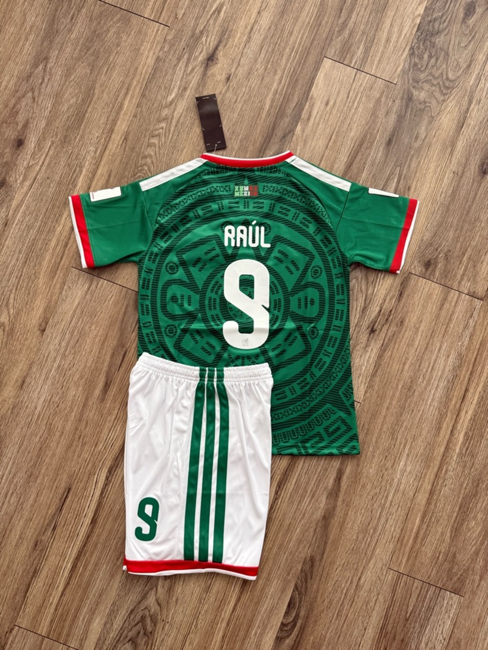 Mexico Home 2026 Kids Green 'Raúl 9' Soccer Jersey & Shorts Set